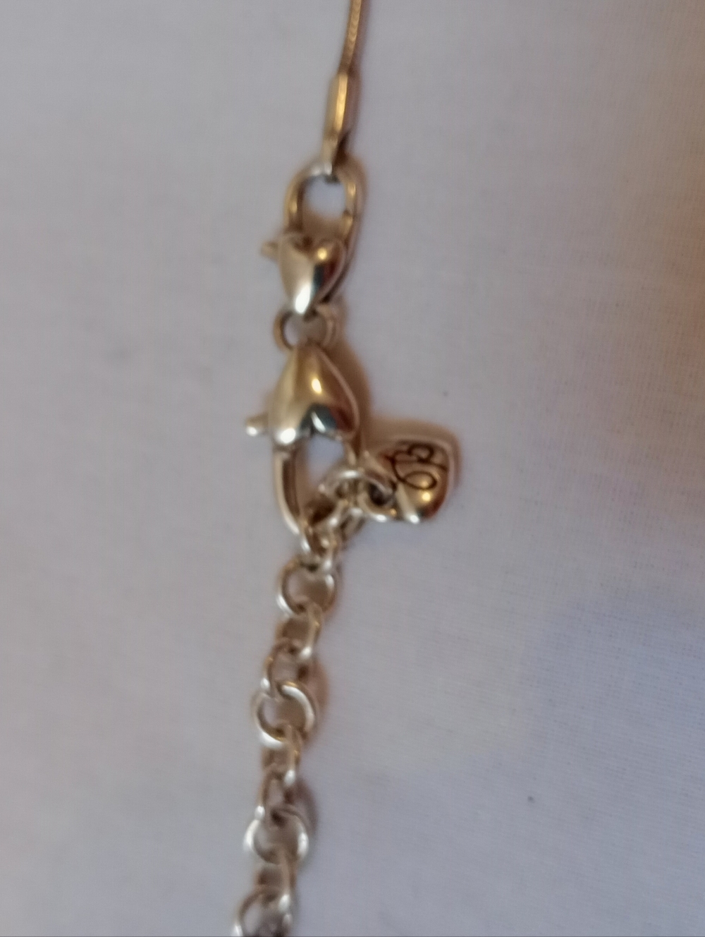 Brighton Silver Heart Pendant Necklace Pink Crystal Floral Charm Romantic Style - Picture 10 of 11